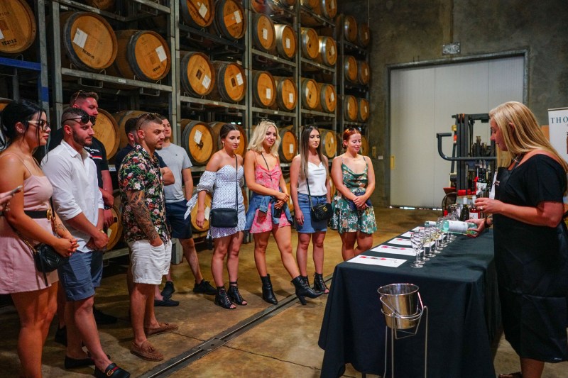 Group of people doing wine tasting