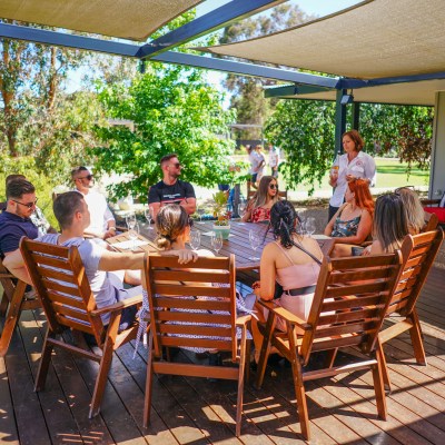 Group of people having beer and wine
